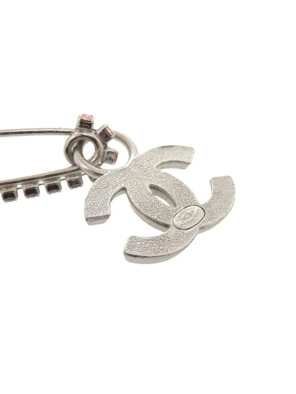 Chanel Cc Logo Brooch Silver-Tone Metal #343238C66B